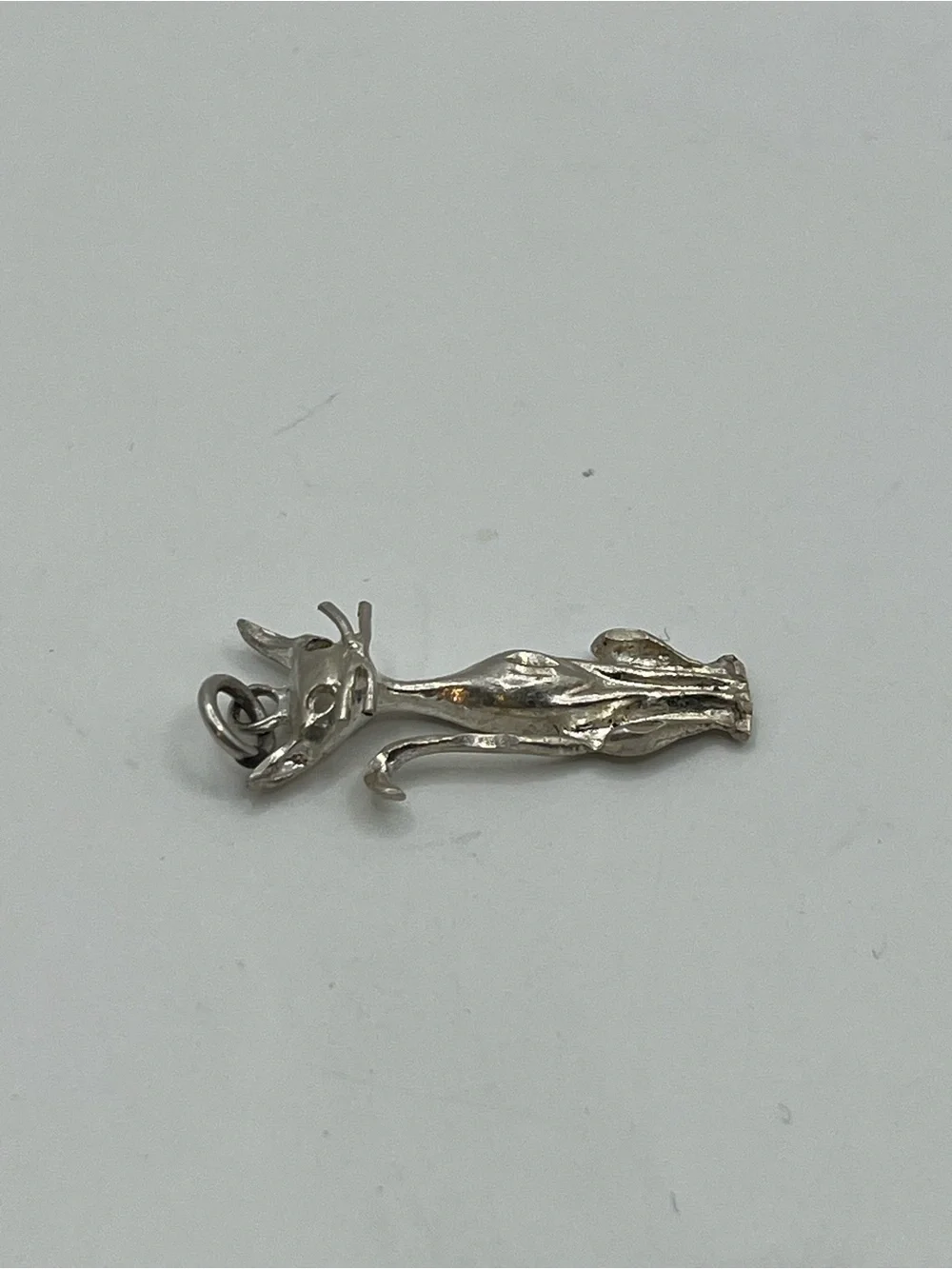 Silver Cat Pendant Charm - Women's Cat Jewelry. Siamese?